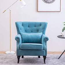 Maybe you would like to learn more about one of these? Light Blue Warmiehomy Modern Velvet Fabric Armchair Upholstered Accent Buttoned Wing Chair Conservatory Bedroom Living Room Furniture Furniture Home Kitchen Umoonproductions Com