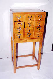 antique brown card catalog cabinet for