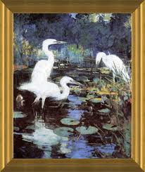 Art Prints Of White Herons By Frank