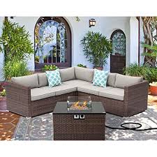 48'' wide round cast aluminum decorative firepit in bronze. Top Ten Affordable Wicker Fire Pit Patio Sets Fireplaces Net