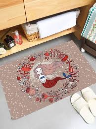 mermaid pattern floor rug shein