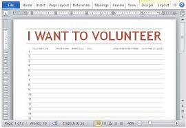 Volunteer Sign Up Sheet Template Volunteer Sign Up Sheet