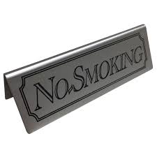 Stainless Steel No Smoking Table Tent Sign Cater Signs