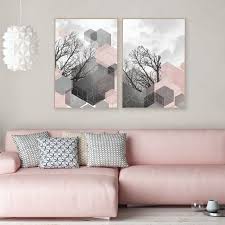Pink Grey Wall Art