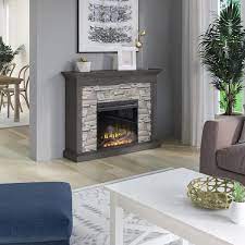 Freestanding Wooden Electric Fireplace