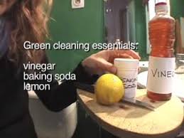 green cleaning demo with baking soda