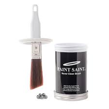 Paint supply home / applicators. My Paint Saint The Ultimate Touch Up Tool 1 In Angled Synthetic Brush With Paint Container Mps01 The Home Depot