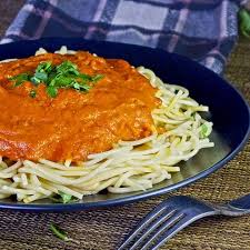 spaghetti with roasted tomato sauce
