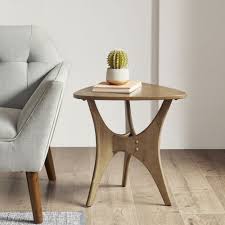triangle wood triangle sofa table with
