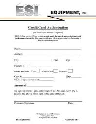 Credit Card Authorization Form Fillable Online Esi Rescue Division