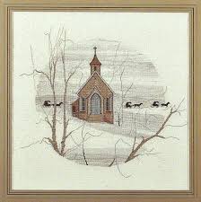 Country Church P Buckley Moss Cross Stitch Chart Counted
