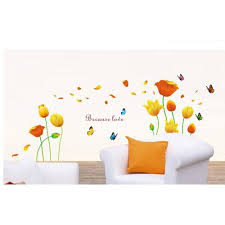 beautiful tulips and erflies wall