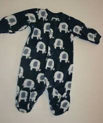 Details About New Carters Fleece Sleep N Play Boys Elephant Blue Nwt Pre Nb 3m 6m 9m Pajamas
