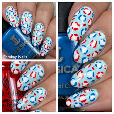 fourth of july leopard nail art