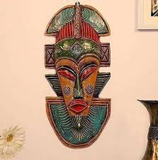 Multicolor Wooden Decorative Mask Wall