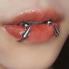 2pcs anium steel piercing lip ring