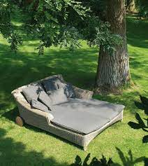 rattan large double sun lounger or