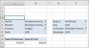 filtering pivot data