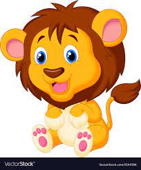 cute young lion cartoon royalty free