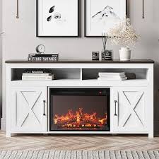 Electric Fireplace Barn Door Tv Stand