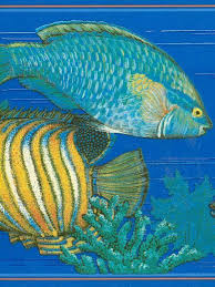 Tropical Fish On Bright Blue Wallpaper