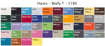 Described Hanes T Shirt Colors Chart 2019