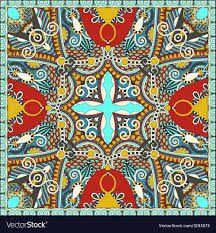 Silk Neck Scarf Or Kerchief Square Pattern Design