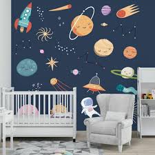 Kids Space Wall Stickers Stars Planets