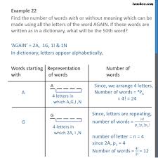 Example 22 Find Number Of Words Of Again What Will Be