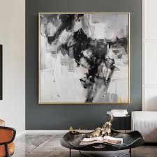 Oversized Abstract Painting Black And