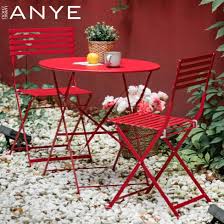 Red Metal Outdoor Furniture Portable