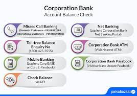 corporation bank balance enquiry by