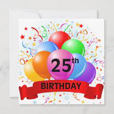 Geburtstag wie kann man einem mann oder einer frau gratulieren, die 70 jahre alt werden? 25 Geburtstag Steigt Fahne Im Ballon Auf Karte Zazzle De