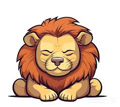 lion clipart front view of sleeping lion