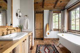 cabin bathrooms with rustic charm and