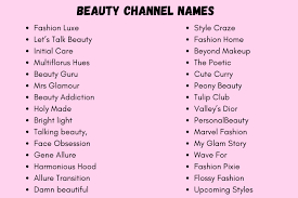 cool beauty channel names ideas