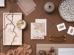 Elegant Flat Lay Composition In Brown