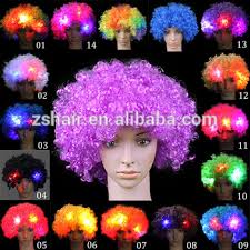 Fancy Led Light Curly Hair Wigs Halloween Costume Party Supplies New Cosplay Unisex Clown Mask Hogard Buy Curly Hair Wigs Party Wig Clown Mask