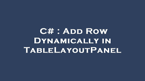 c add row dynamically in
