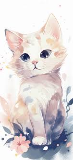 cute cat white art wallpapers cute