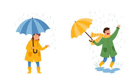 People characters walking in windy rainy day Vector Image