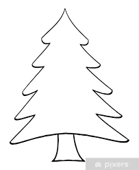sticker outline cartoon christmas tree