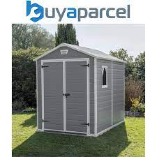 keter manor grey garden shed 6 x 8 ft