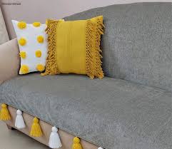 solid light grey sofa cover with