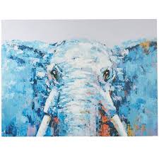 Novogratz Unframed Canvas Blue Elephant