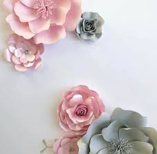 set of 6 paper flowers wall decor