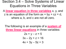 Solve Systems Of Linear Equations In