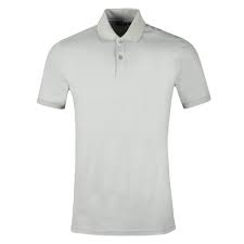 Mens Grey Troy Clean Pique Polo Shirt