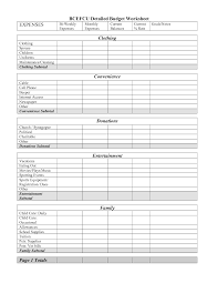 Free Printable Monthly Budget Worksheet Detailed Budget