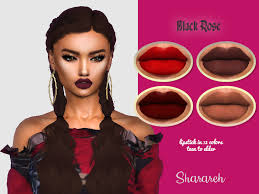 the sims resource black rose lipstick